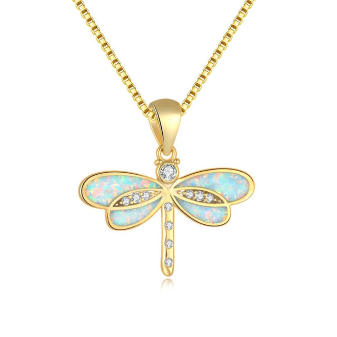 Spiritual Dragonfly Opal 925 Sterling Silver Pendant