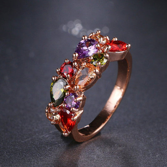 Enchanting Multicolor Zirconia Ring