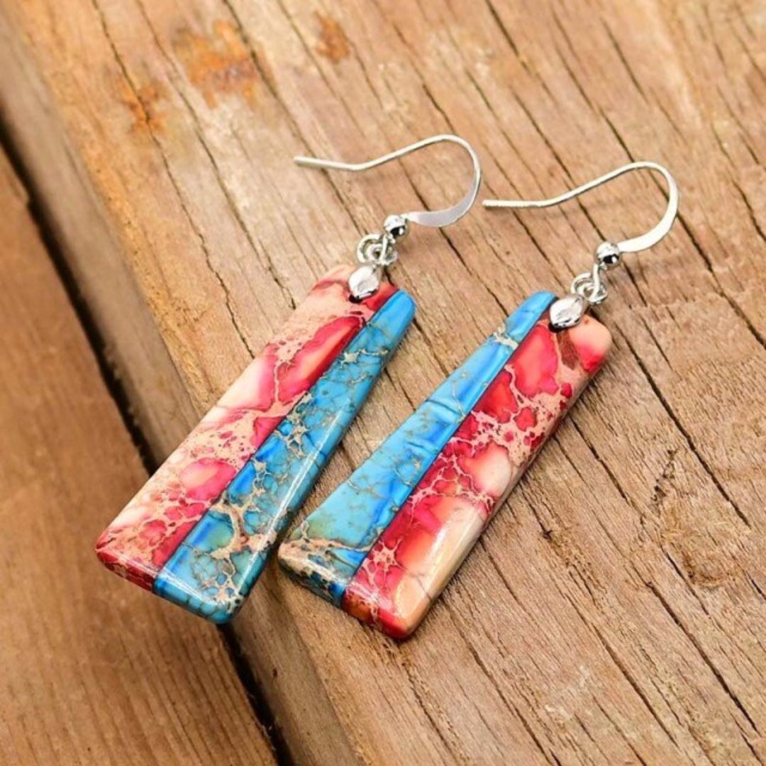 Kardinal Tetra Kaiser Stein Trapezförmige Ohrringe