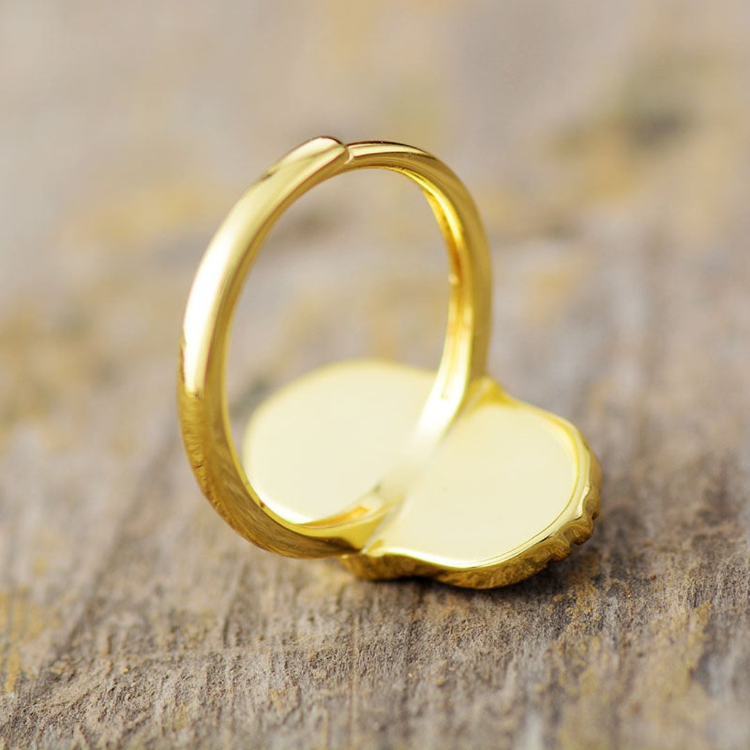 Vintage Big Natural Stone Adjustable Ring