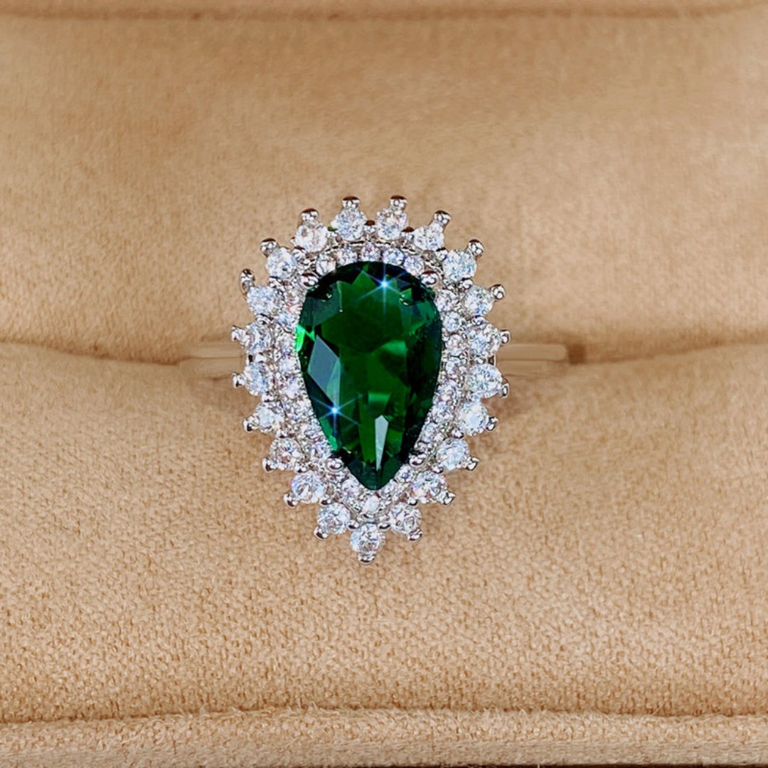 Royal Emerald & Zirconia Ring