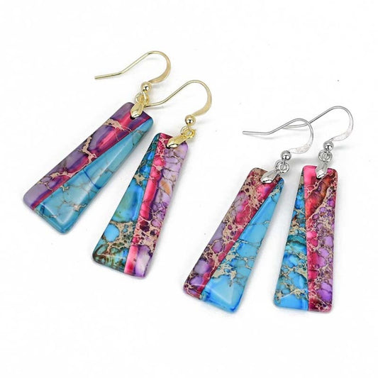 Böhmische Trapezjaspis Ohrringe