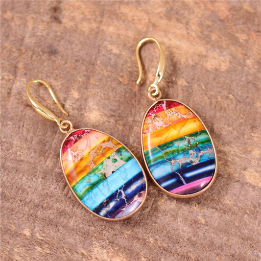 New 7 Chakra Dangle Drop Earrings