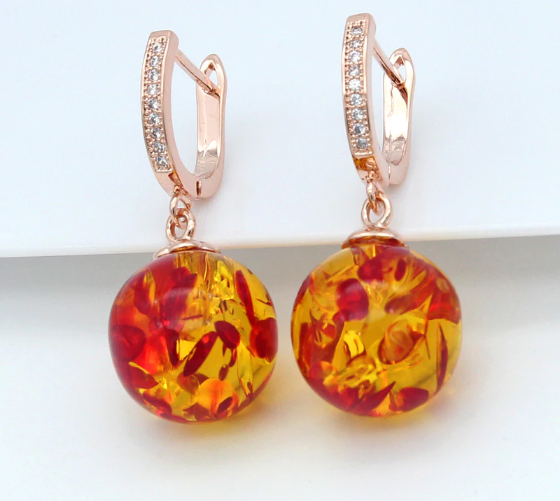 Spiritual Follow the Sun Amber Earrings