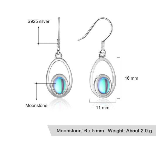 Trend Moonstone 925 Sterling Silver Earrings