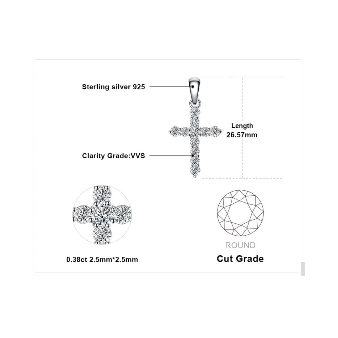 Chic Cross Zirconia Sterling Silver Pendant