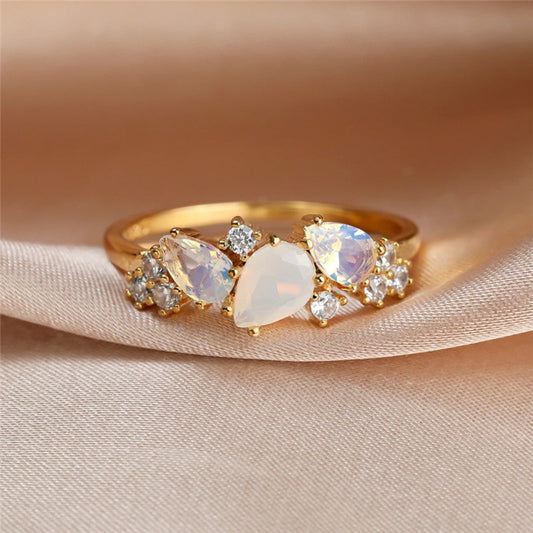 Enchanting Moonstone & Zirconia Ring