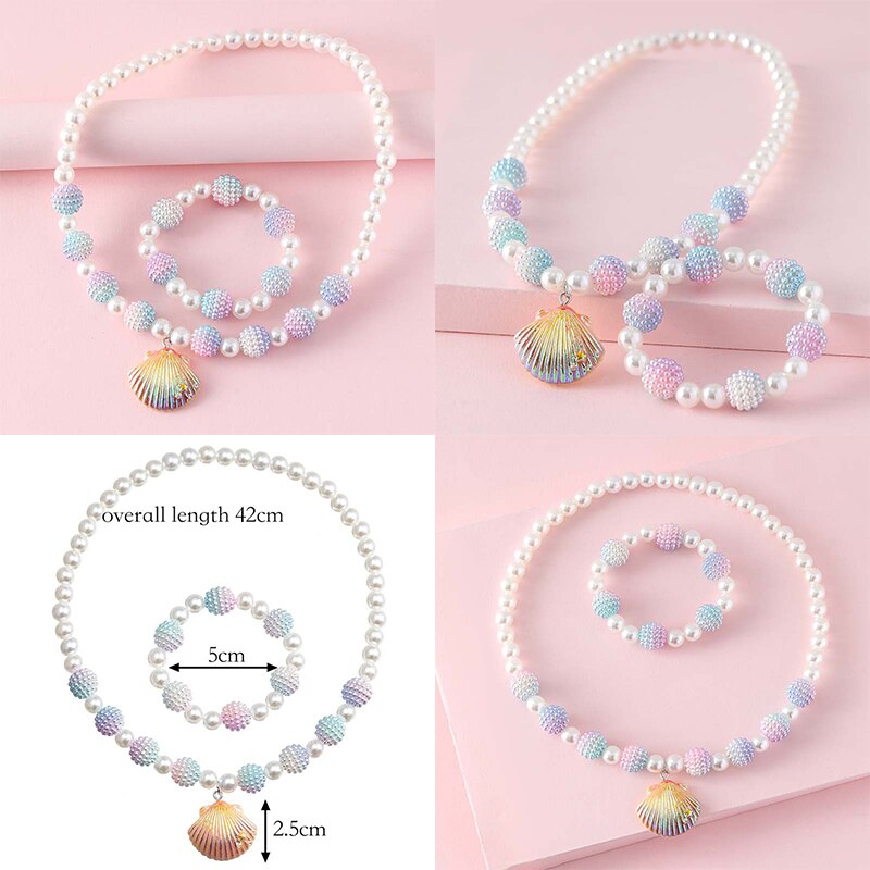Shiny Shell Pearl Kids Jewelry Set