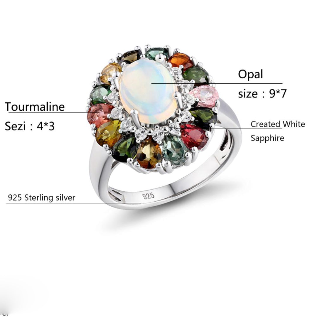 Turmalin-Opalring „Conscious Oasis“