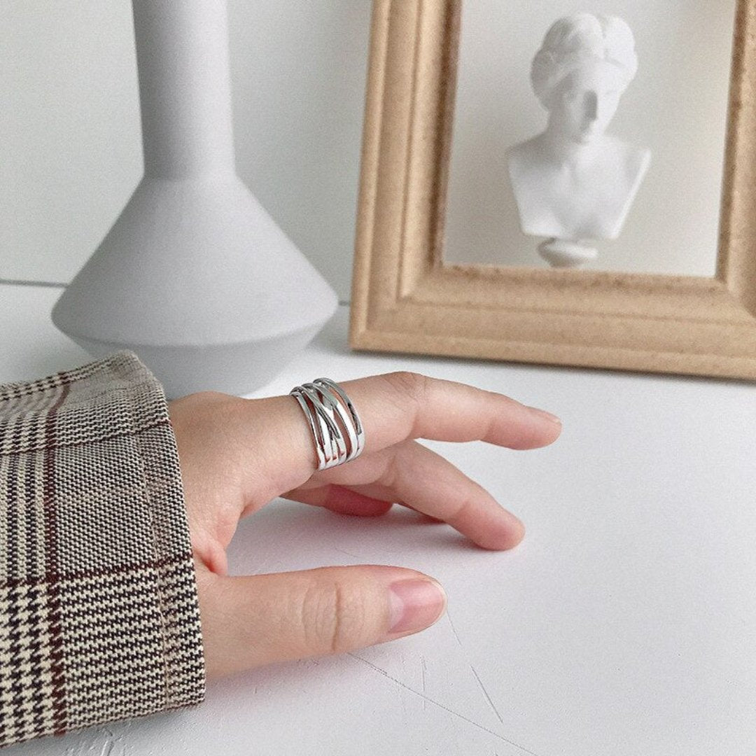 Verstellbarer Ring Celeste aus 925er Sterlingsilber