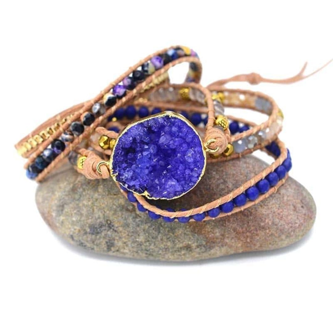 Beruhigendes lila Druzy-Armband
