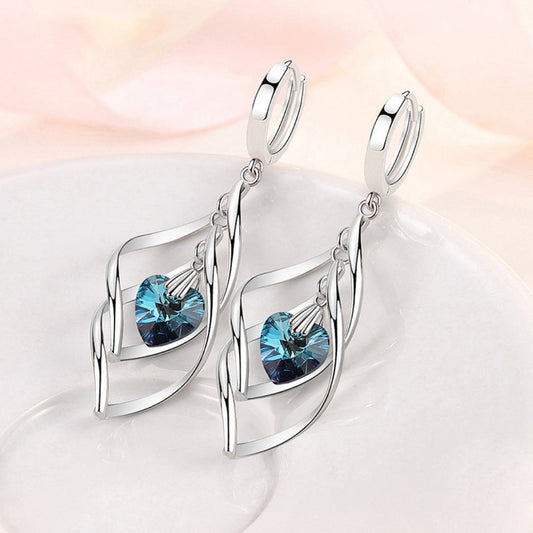 Elegant Crystals 925 Sterling Silver Earrings