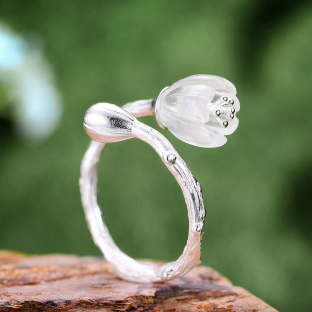 Valley Flower Natural Crystal Adjustable Ring