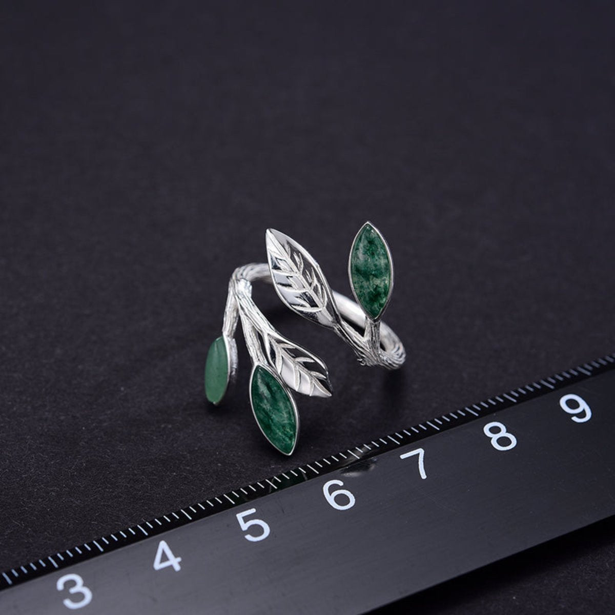 Elegant Aventurine 925 Sterling Silver Adjustable Ring
