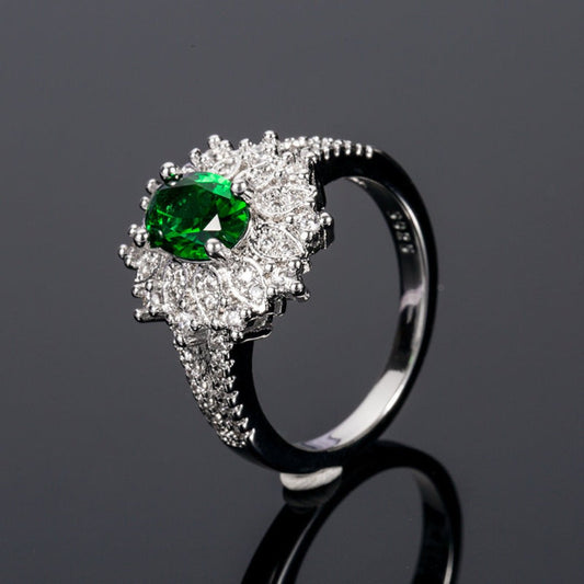 Vintage Emerald & Zircon Ring