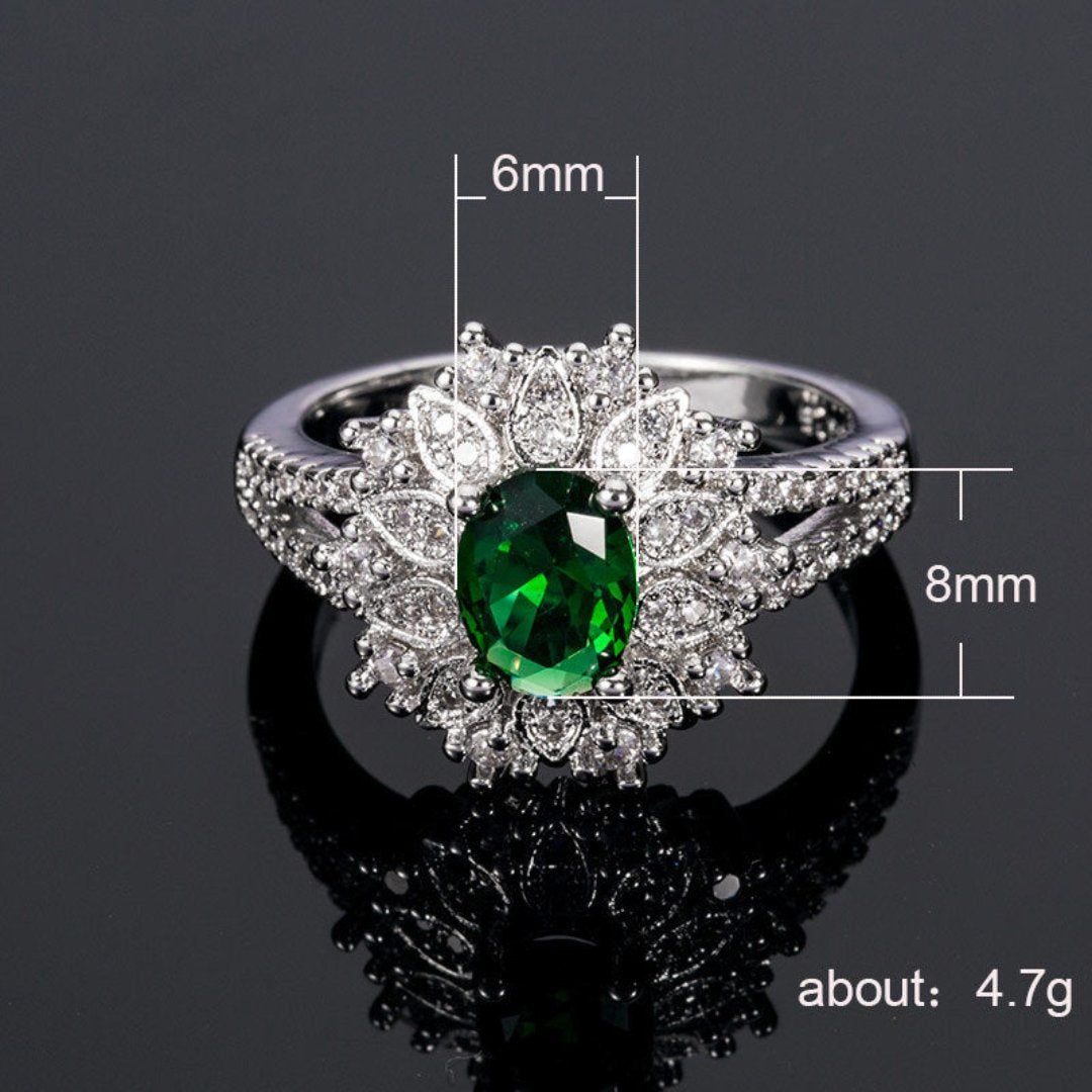 Vintage Emerald & Zircon Ring