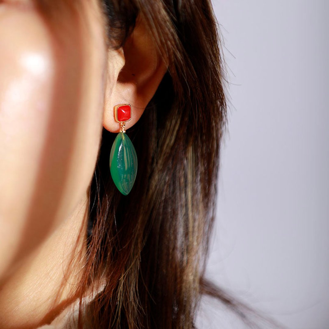 Spiritual Amethyst & Agate Rose Gold Earrings