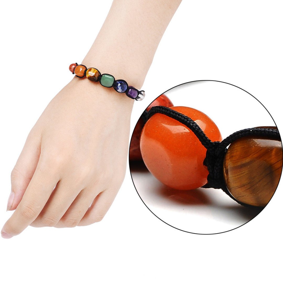 7 Chakra Naturstein handgefertigtes Armband