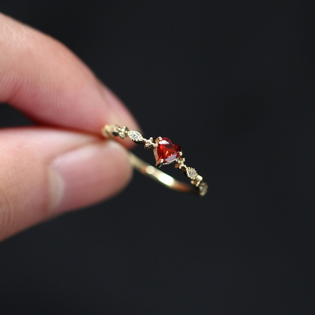 Love Ruby 14K Gold Plated Silver Ring