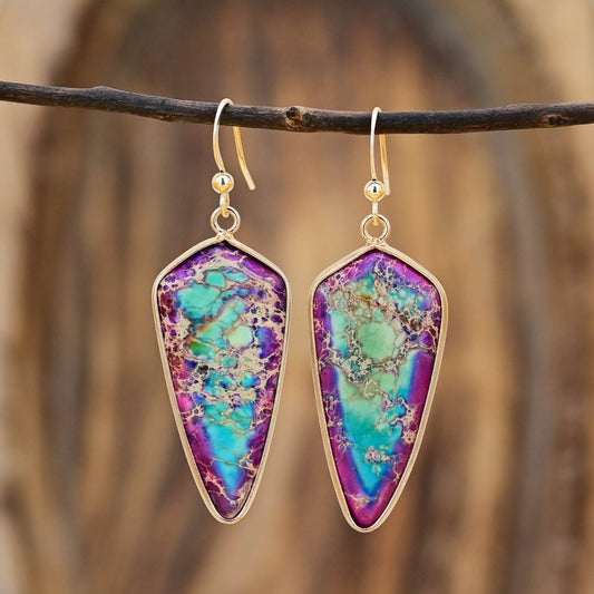Arrow Head Bohemian Jasper Earrings