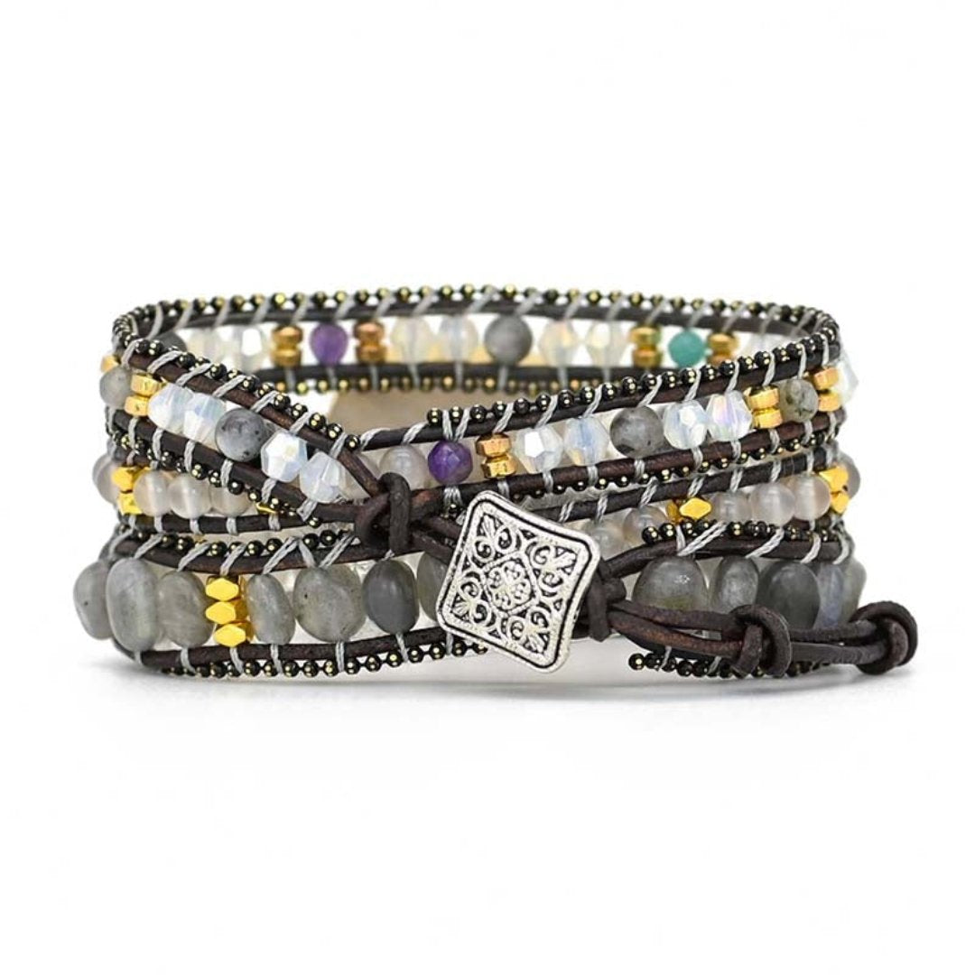 Schwarzes Labradorit-Steinarmband