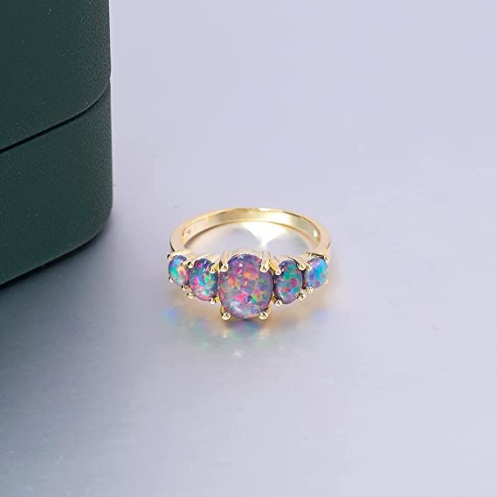Spiritual Purple Fire Opal Ring