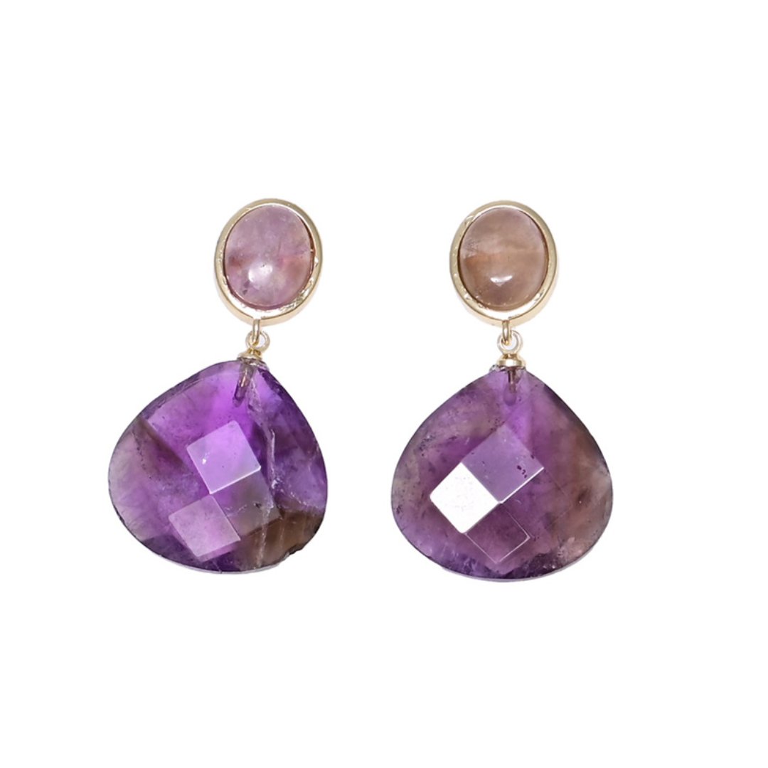 Spiritual Ethnic Amethyst Earrings