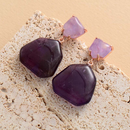 Trend Amethyst & Tiger Eye Earrings