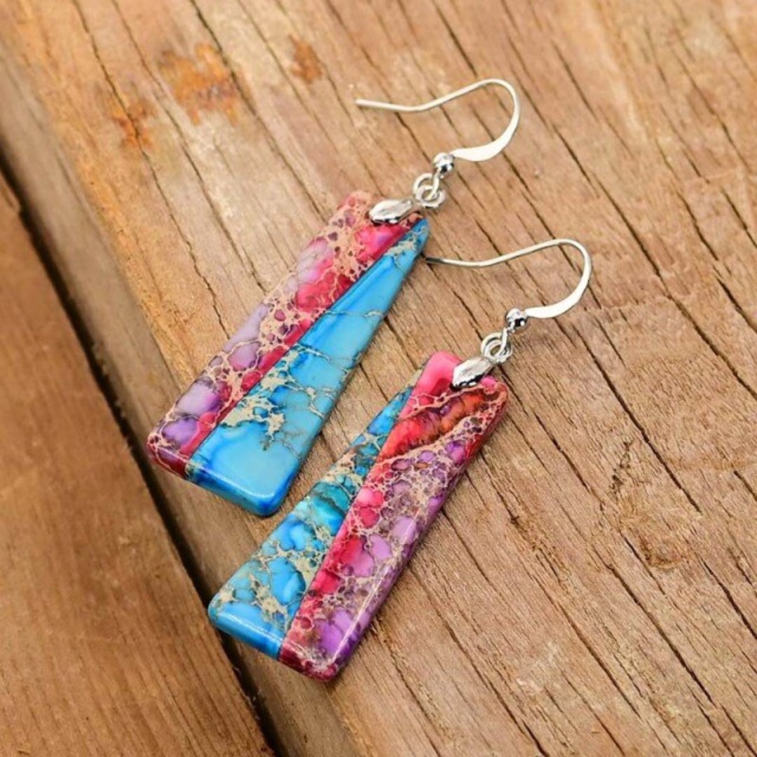 Böhmische Trapezjaspis Ohrringe