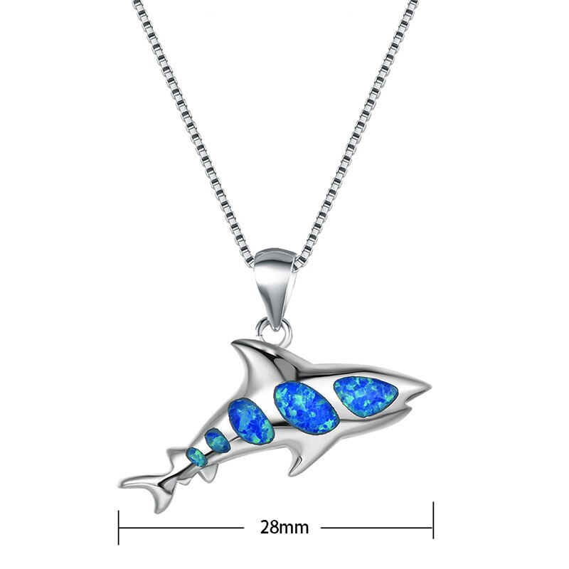 Spirit Shark Opal Silver Necklace