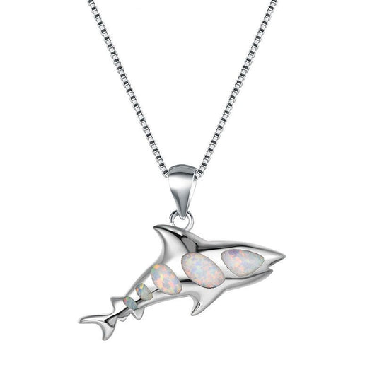 Spirit Shark Opal Silver Necklace