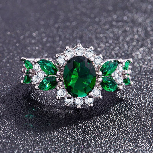 Magnificent Emerald & Zirconia Ring