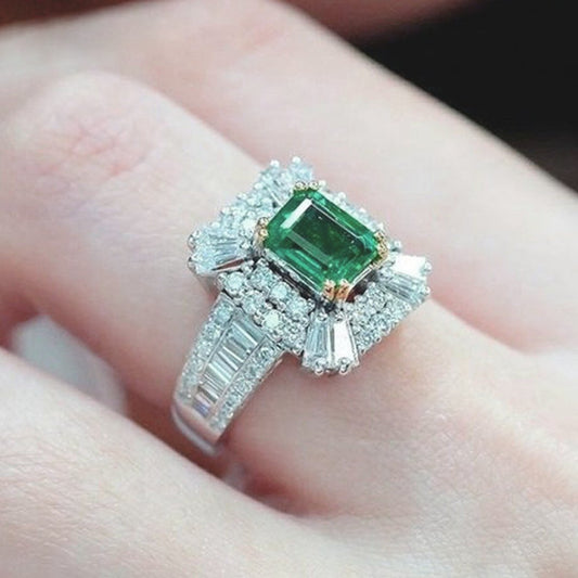 Magnificent Emerald 925 Sterling Silver Ring