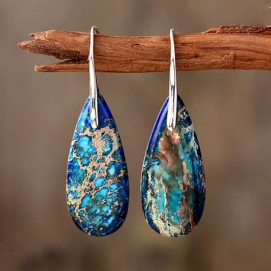 Natural Blue Sea Drop Earrings