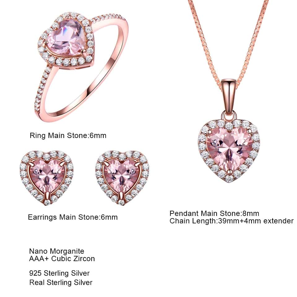 Elegant Morganite Sterling Silver Set