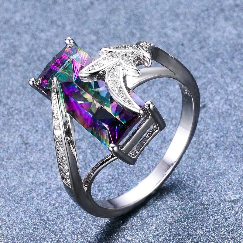 Rainbow Topaz Sterling Silver Ring