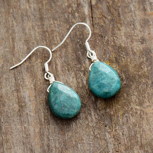 Spirit Amazonite Teardrop Earrings
