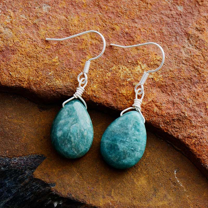Spirit Amazonite Teardrop Earrings