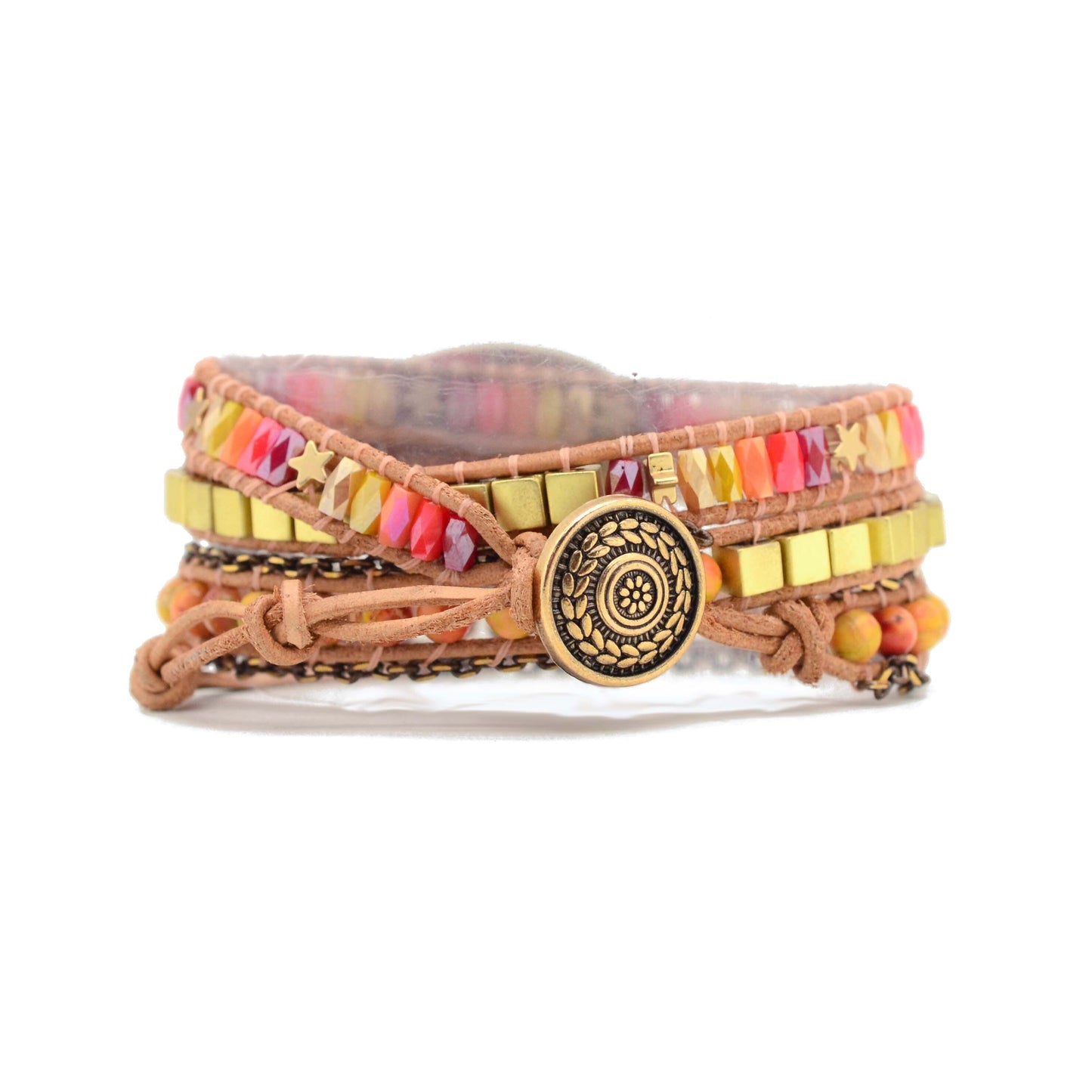 Spiritual Orange Passion Wrap Bracelet
