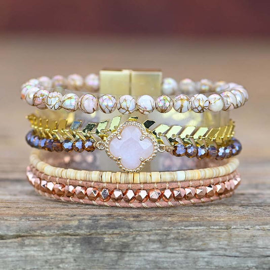 Spiritual Rose Quartz Cuff Bracelet