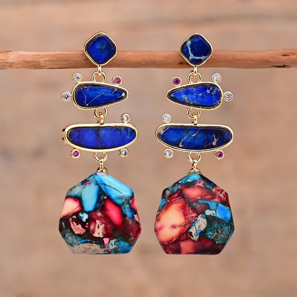 Spiritual Geometrical Natural Stone Earrings