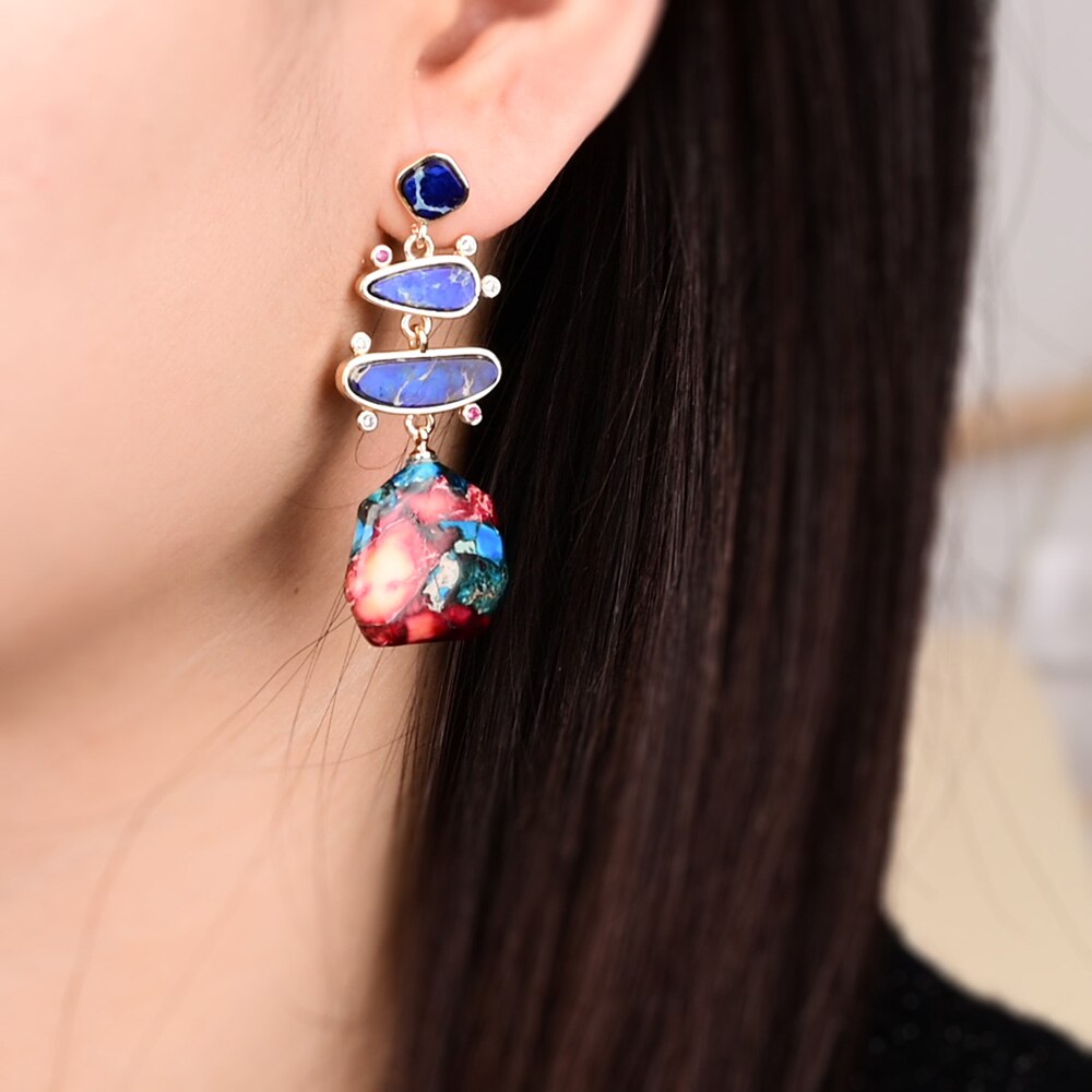 Spiritual Geometrical Natural Stone Earrings