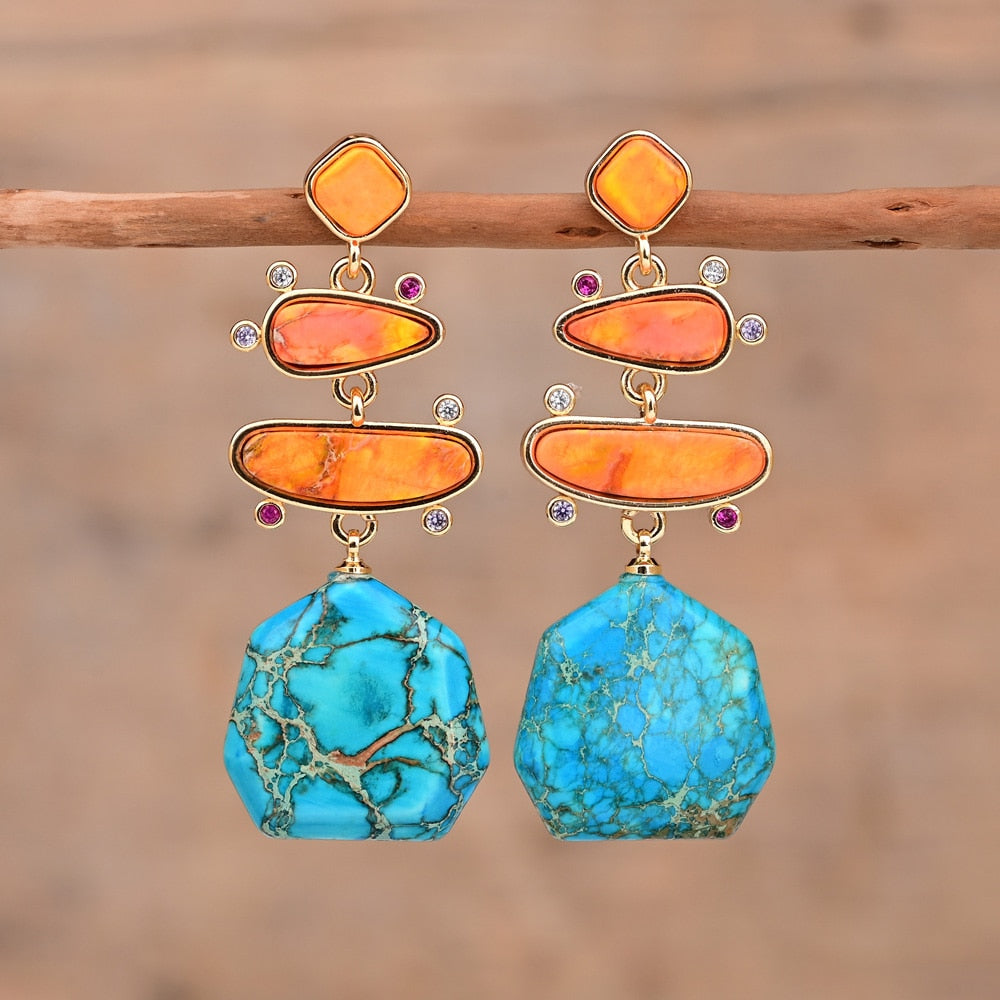 Spiritual Geometrical Natural Stone Earrings