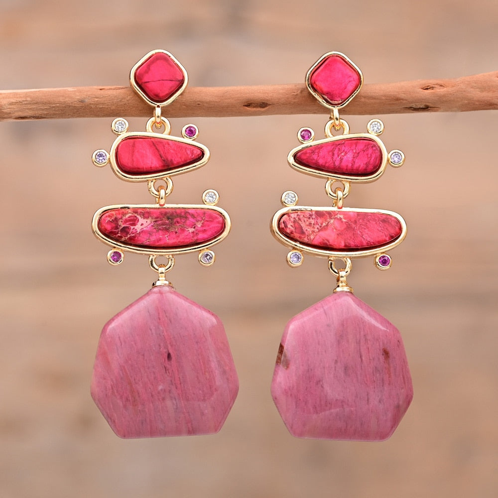 Spiritual Geometrical Natural Stone Earrings