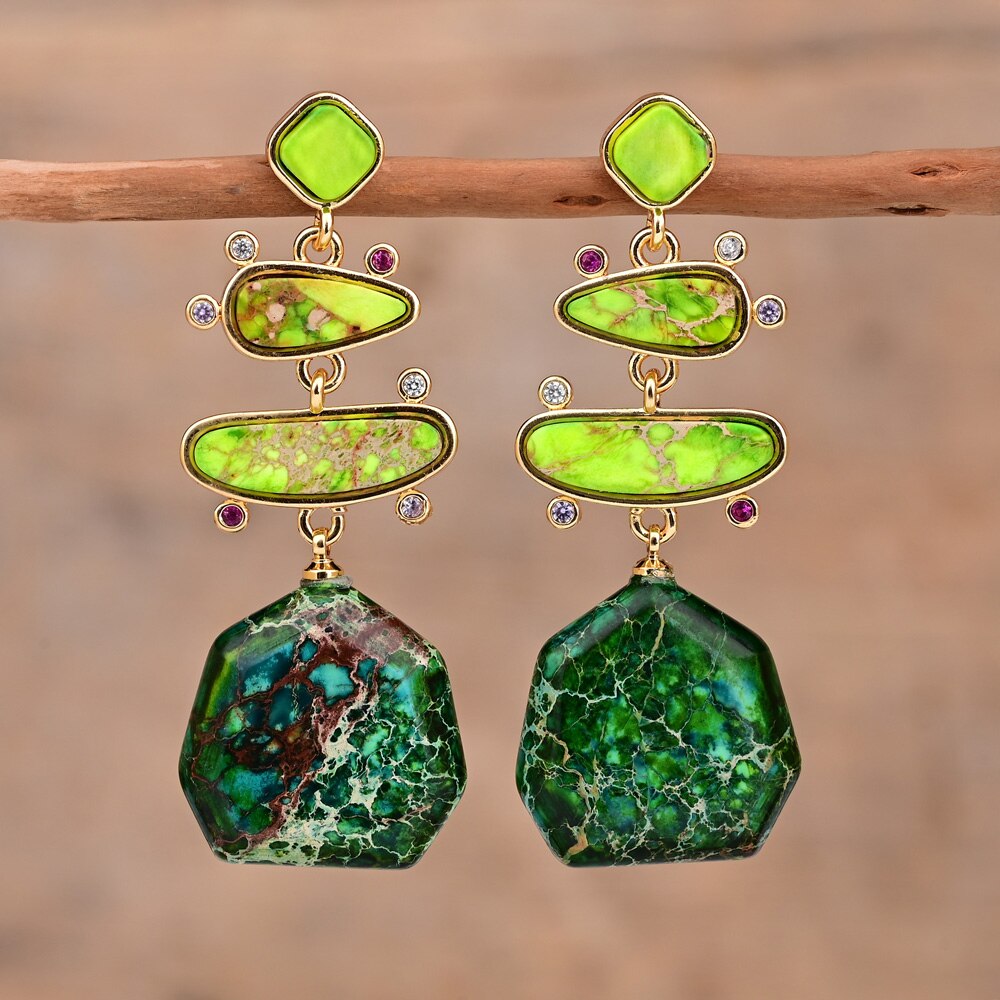 Spiritual Geometrical Natural Stone Earrings