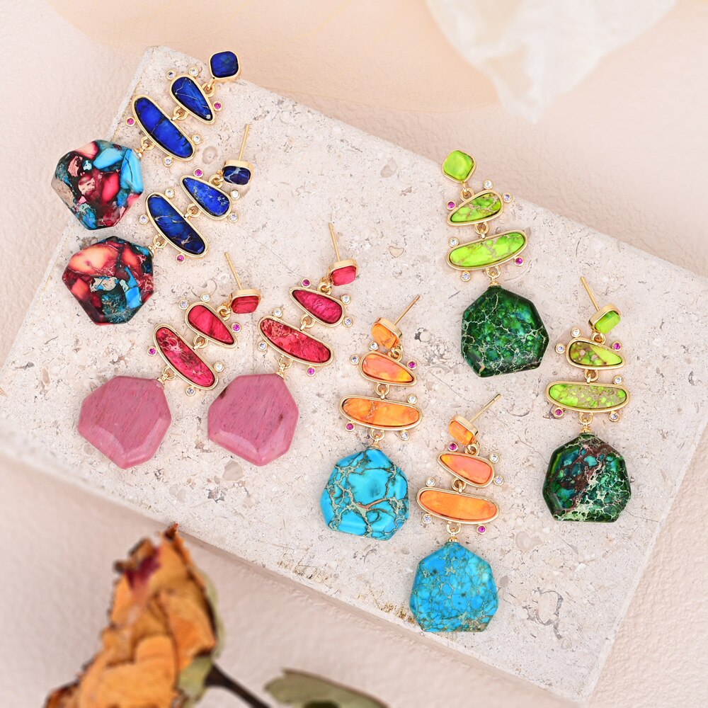 Spiritual Geometrical Natural Stone Earrings