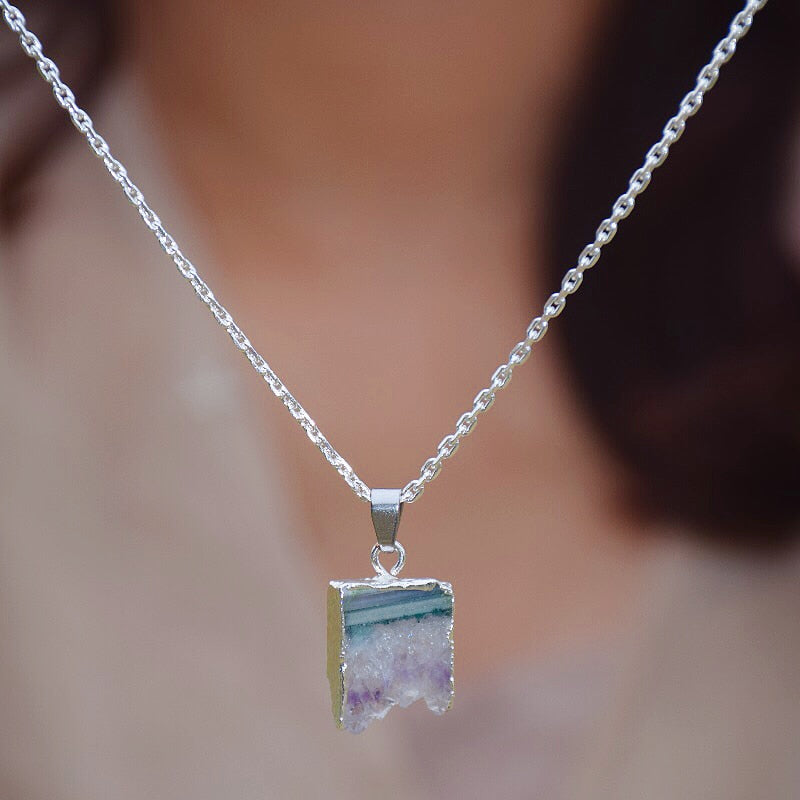 Spiritual Amethyst Silver Necklace