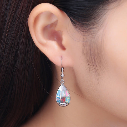 Spirit Fire Opal Silver Earrings