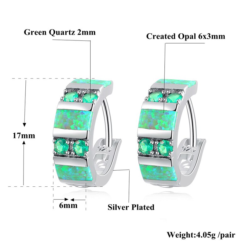 Spiritual Green Opal & Emerald Silver Earrings