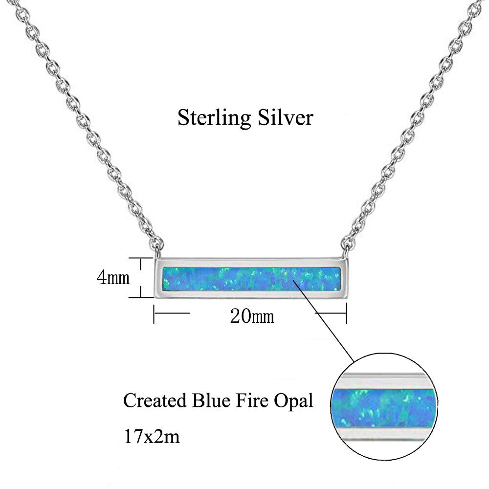 Rectangular Fire Opal Sterling Silver Necklace